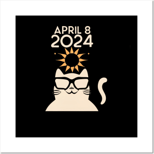 Solar Eclipse 8 April 2024 - Funny Cat Posters and Art